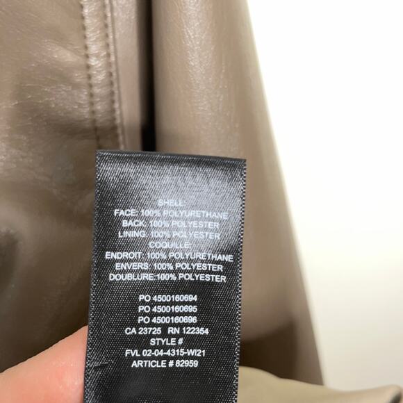 SUNDAY BEST x ARITZIA Gabby Vegan Leather Shirt Jacket Shitake Tan Brown {R6} - Picture 5 of 5